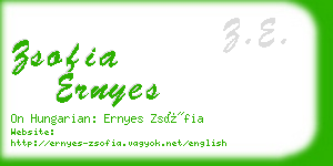 zsofia ernyes business card